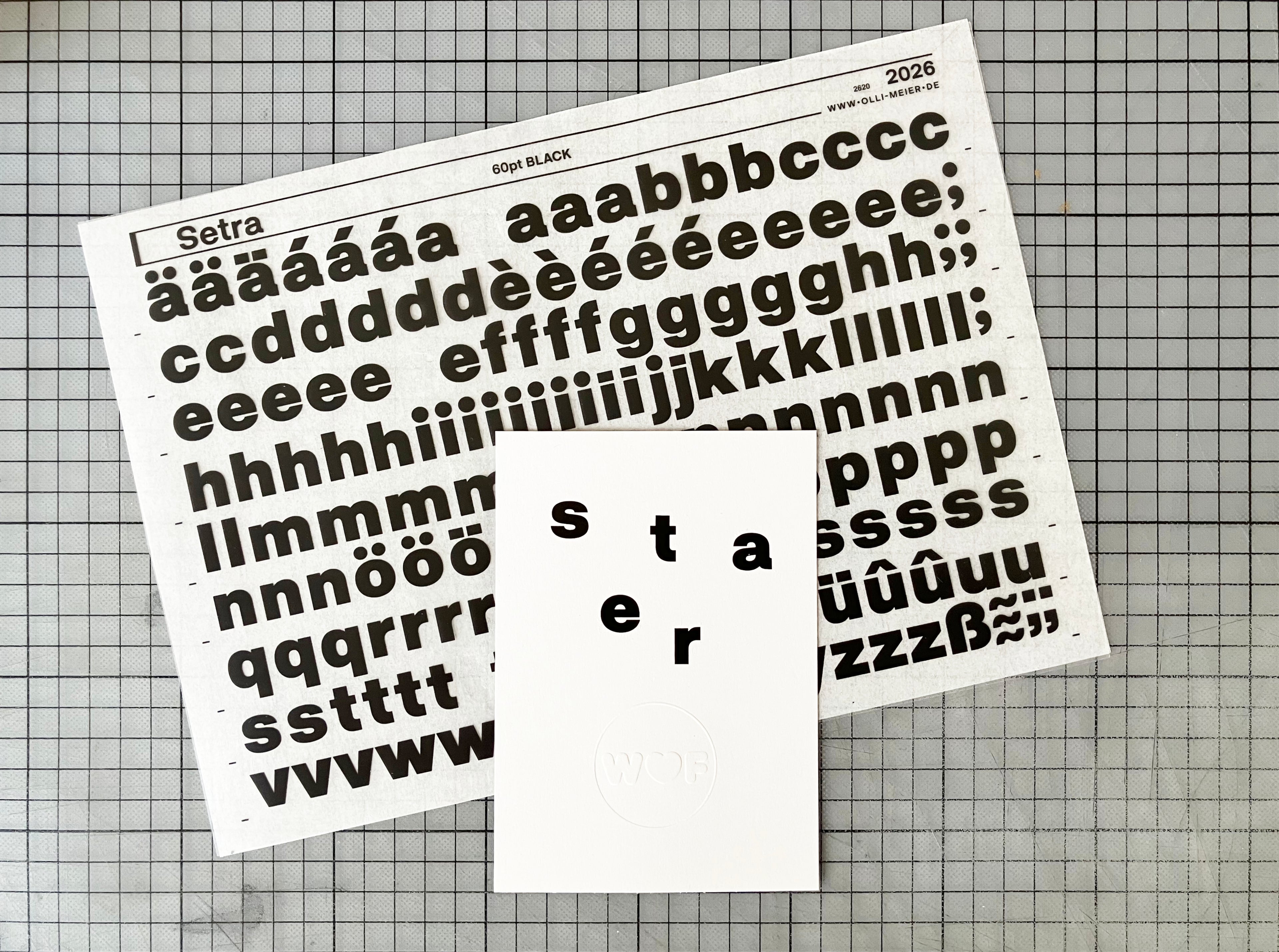 Unique Postcard Setra 60pt Black Lowercase